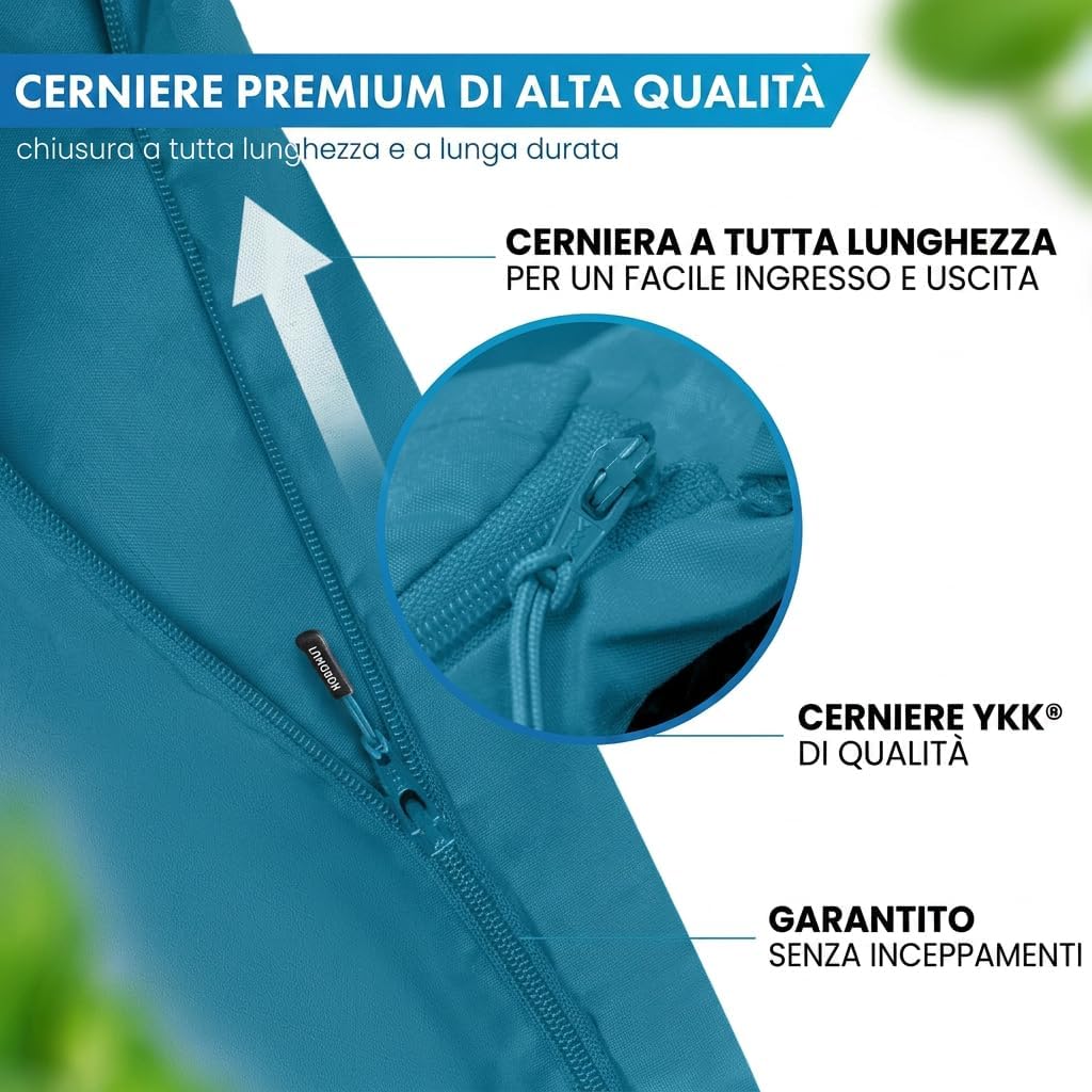 Detalle de NORDMUT Sacco a pelo in microfibra con chiusura lampo continua – estivo da viaggio 220 x 90 cm