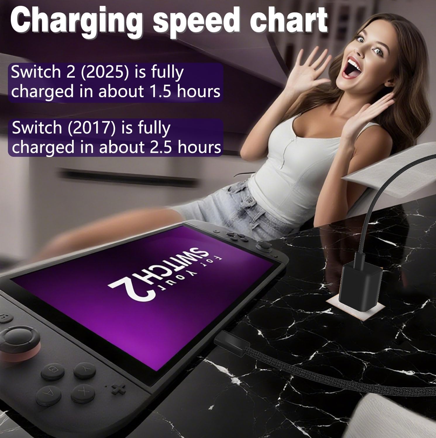 Thumbnail 4 de EGK 65W Charger for Nintendo Switch 65W