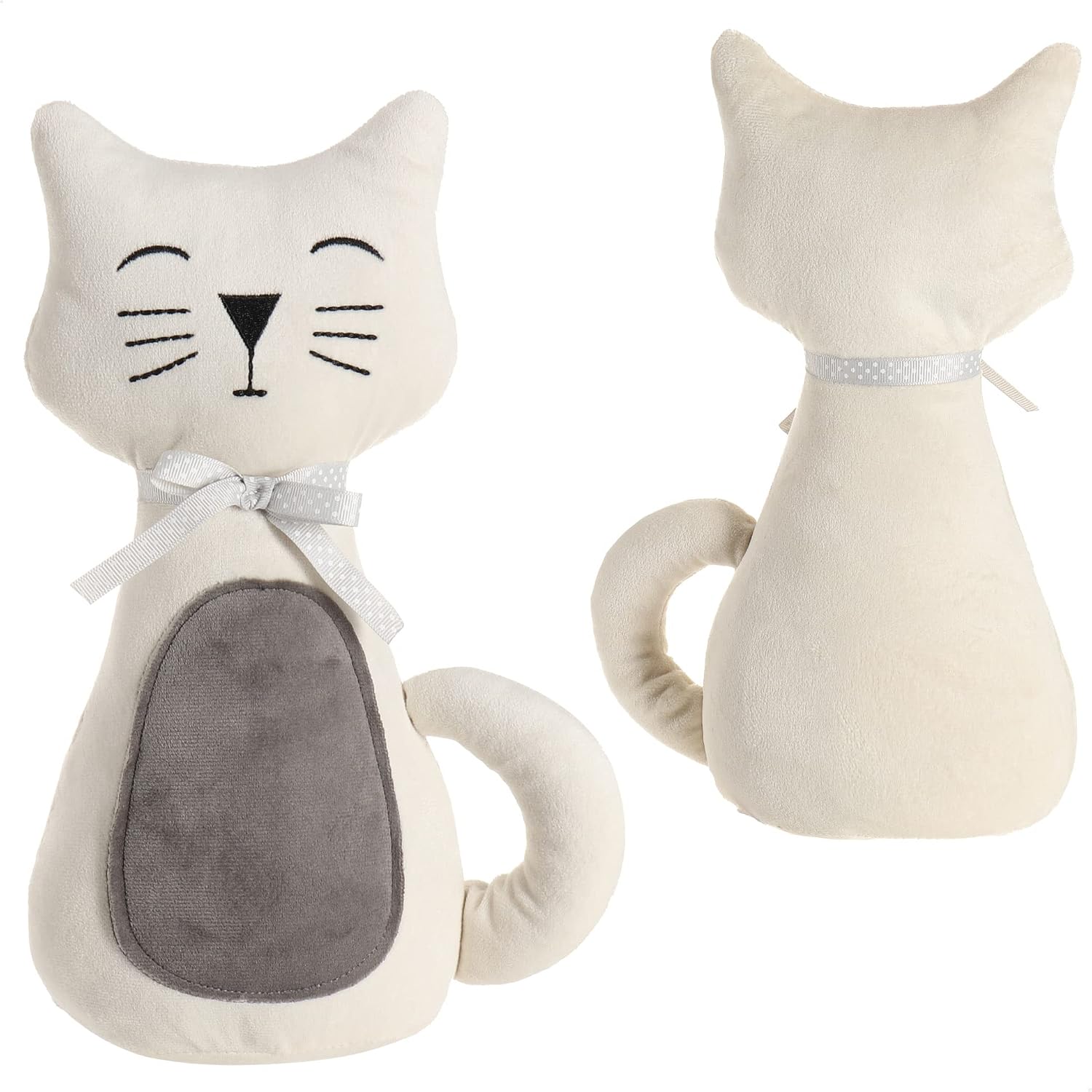 Thumbnail 6 de COM-FOUR Fermaporta: fermaporta pesante a forma di gatto, 1,4 kg, grigio/bianco
