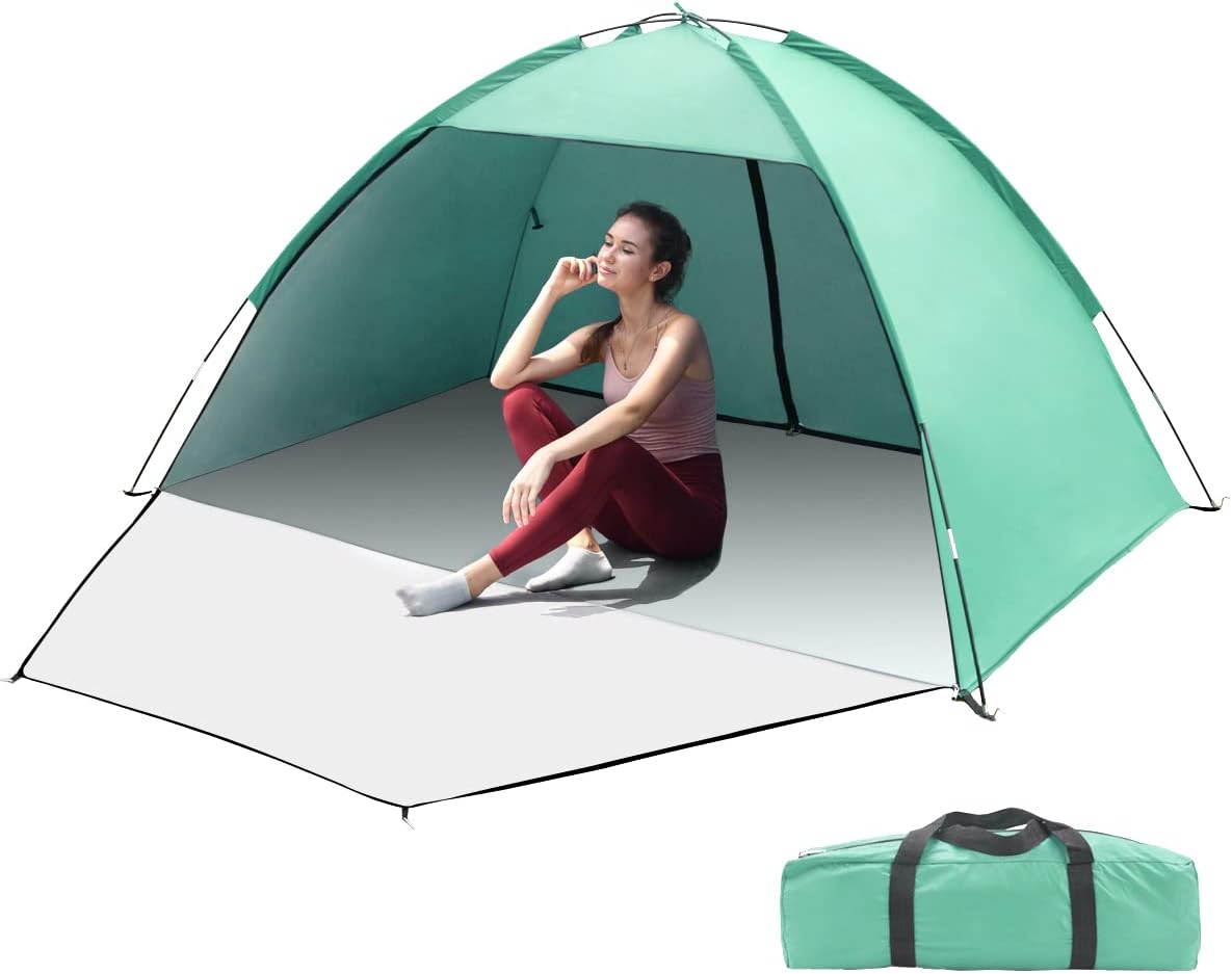 Imagen de Beach Tent 3-4 Person Portable UV Shielding Beach Camping Tent with Extended Porch en OfertitasTOP