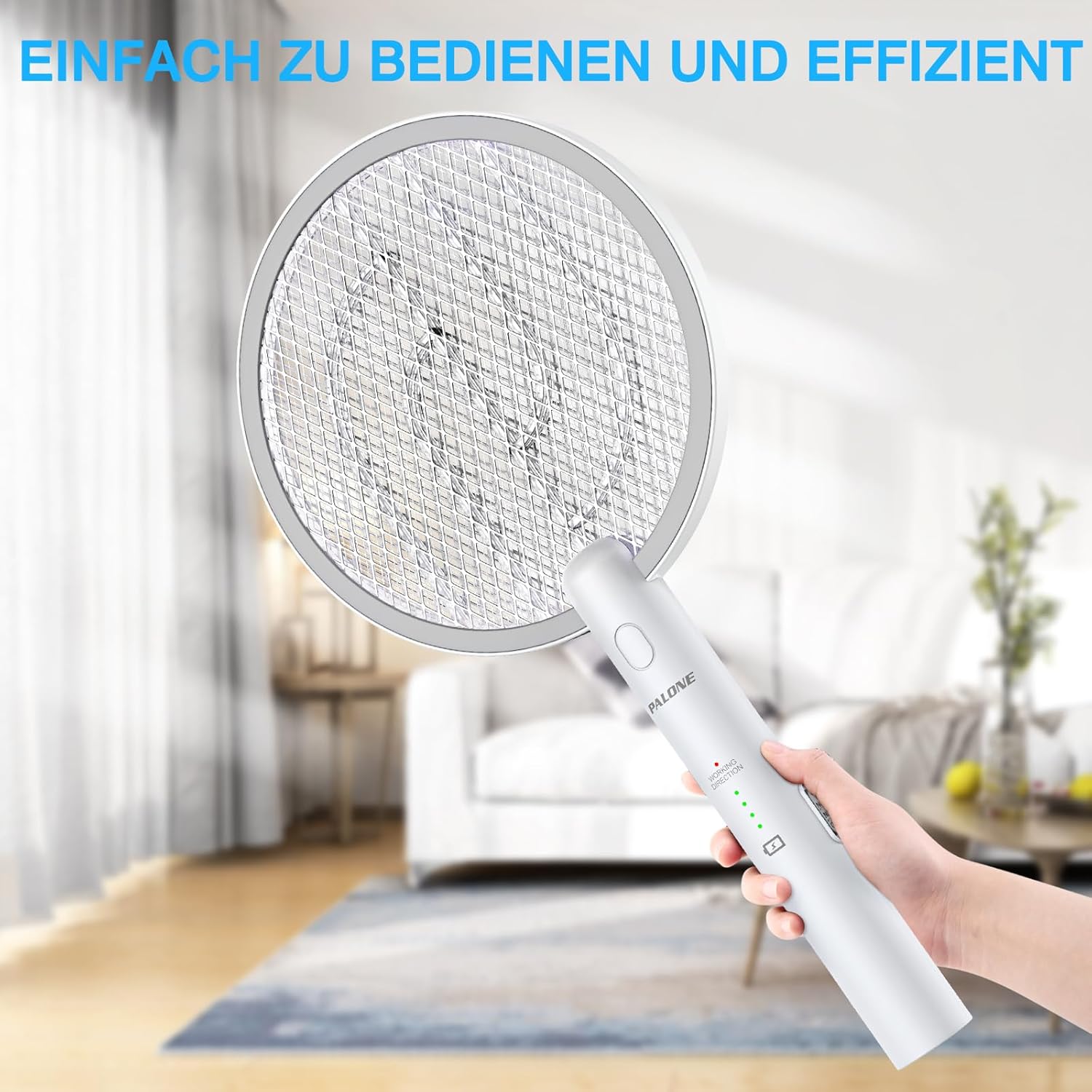 Thumbnail 6 de PALONE Elektrische Fliegenklatsche Insektenvernichter 2-in-1: 4000V, UV-Lampe, USB-Aufladung