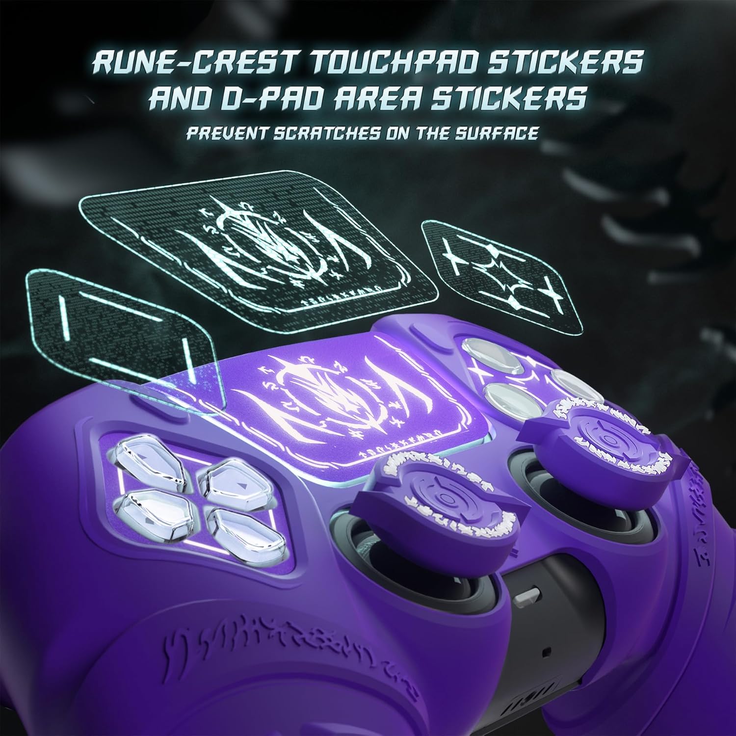 Thumbnail 5 de PlayVital 2 Set Runes Edition Silicone Cover Skin for PS5 Controller (Purple)