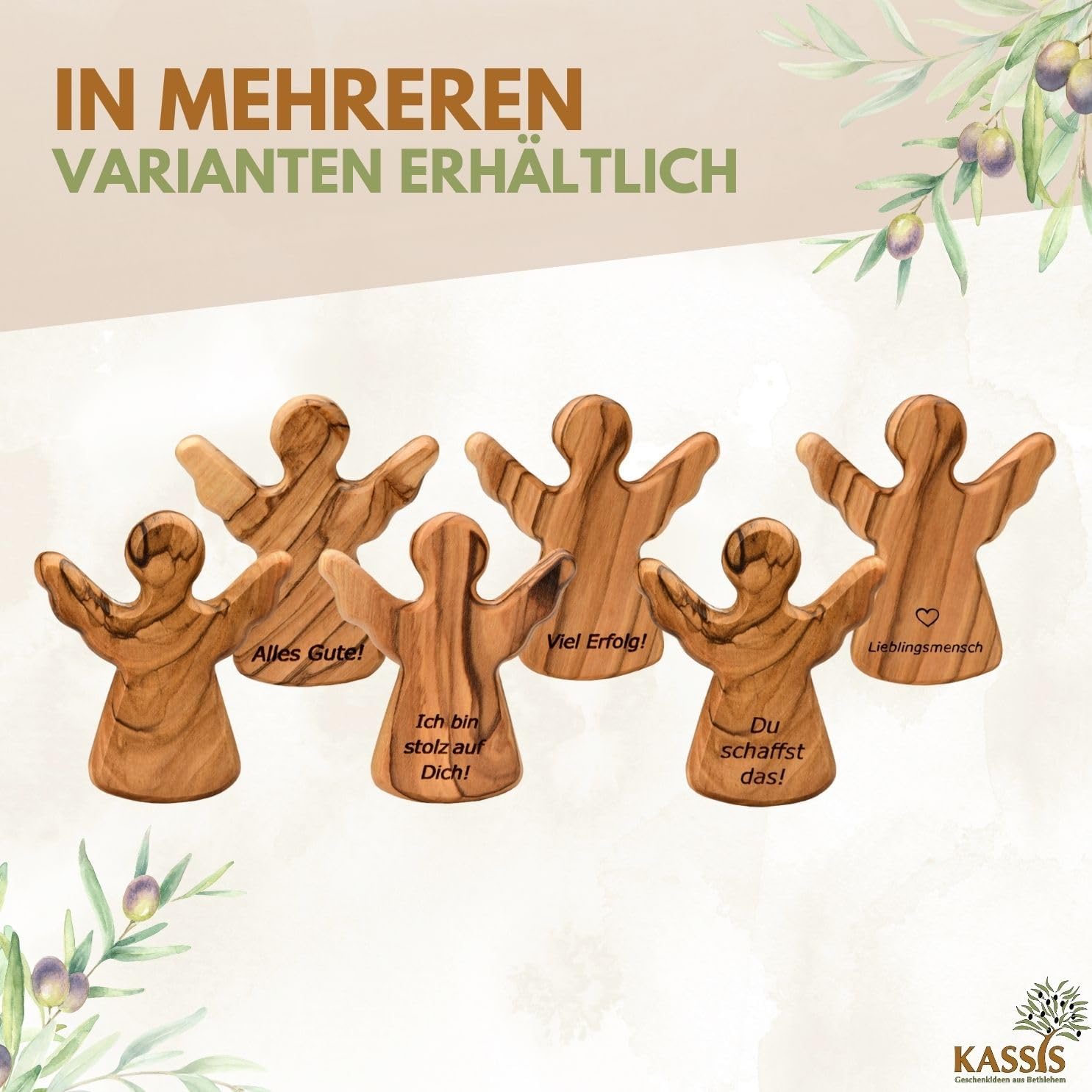 Thumbnail 5 de Olivenholz-Schutzengel Kassis, 1 Stück