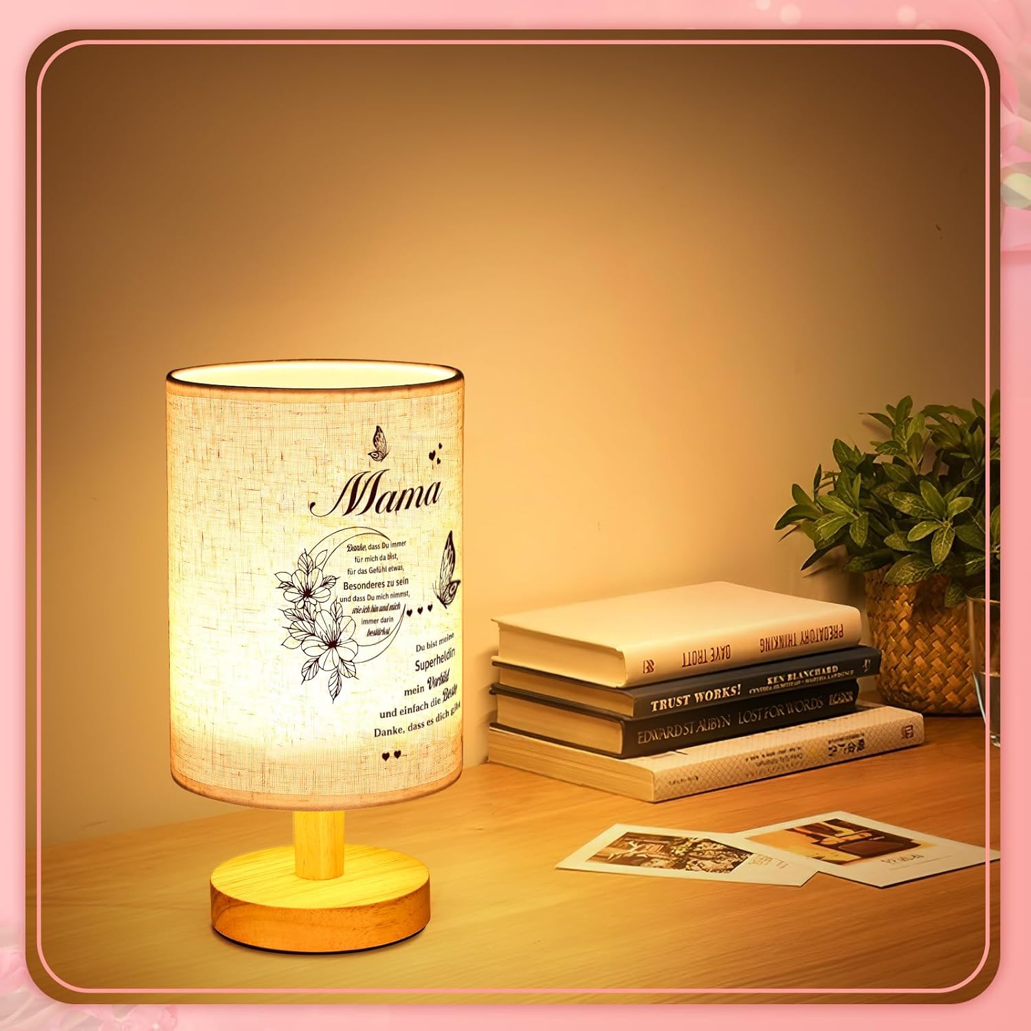 Thumbnail 5 de Linkax Tischlampe für Mama mit Spruch „Mama Danke, dass Du immer für mich da bist“ als Muttertagsgeschenk