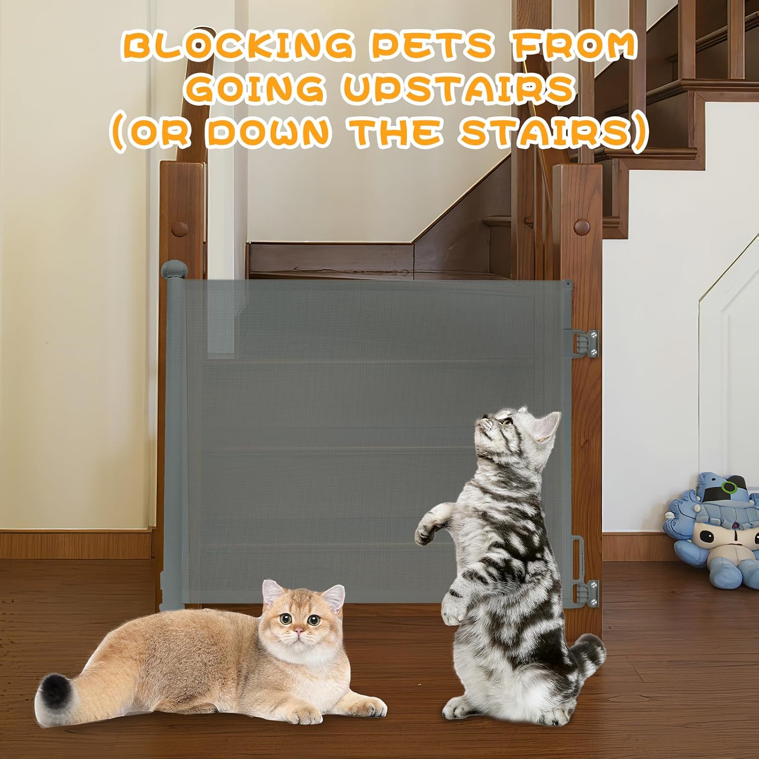 Thumbnail 5 de Rainberg Retractable Stair Gate for Baby & Pet – 180cm Wide, 80cm Tall, One-Hand Operation