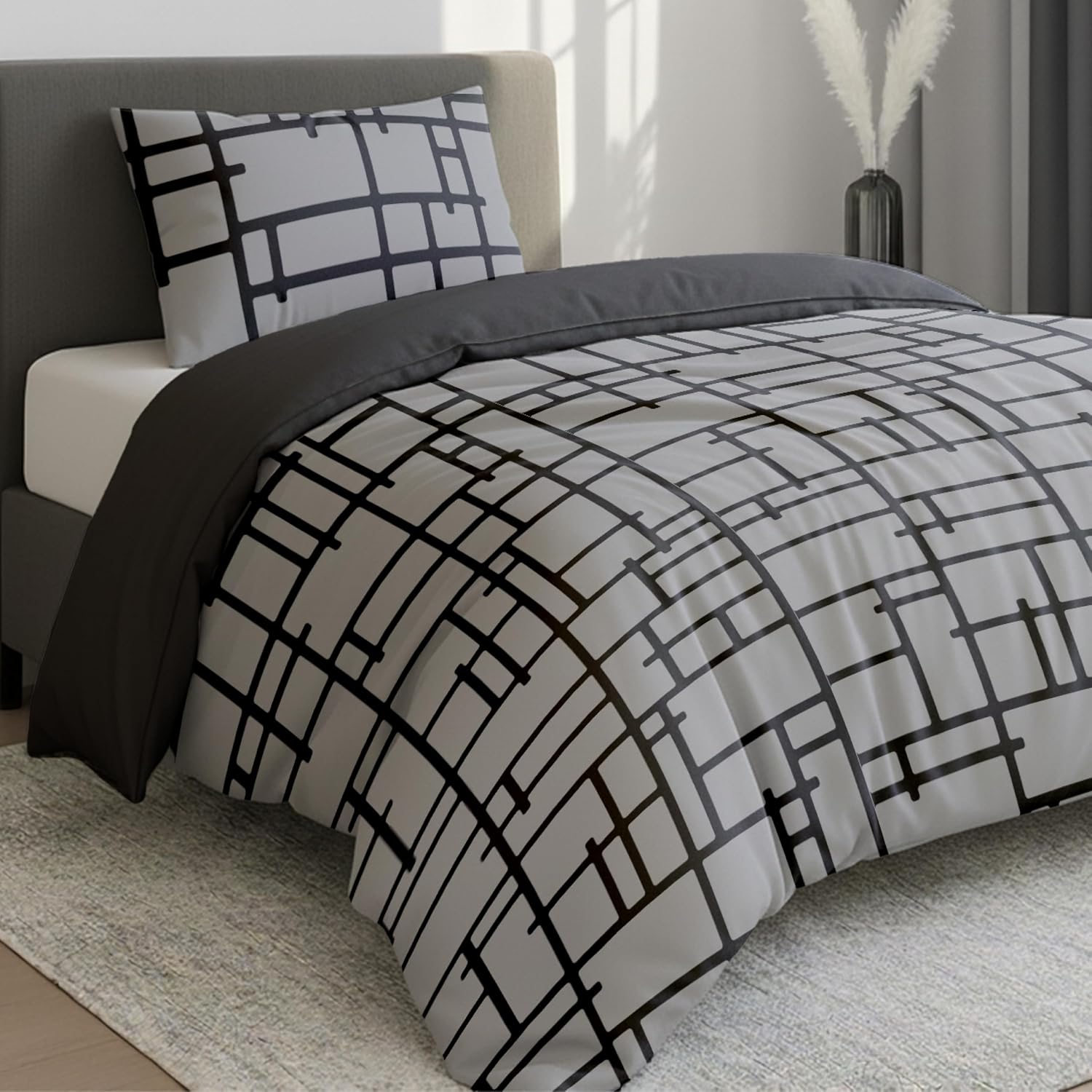 Thumbnail 6 de Dreamzie King Size Duvet Cover Set – Premium Microfibre Reversible (230 x 220 cm), 3-Piece