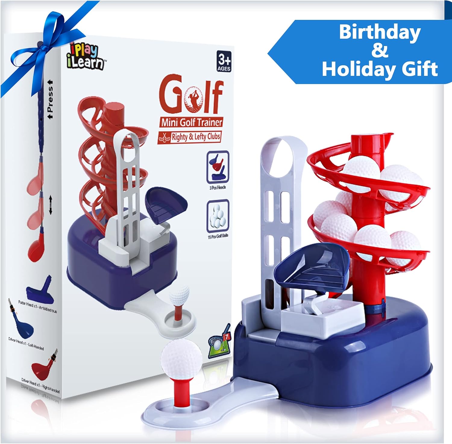 Thumbnail 4 de iPlay iLearn Kids Blue Golf Toy Set (Left & Right Club Heads) for Ages 3–5