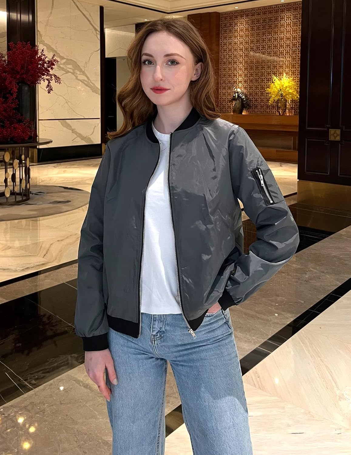 Thumbnail 1 de Zeagoo Giacca Bomber Donna Corto Blouson Leggera
