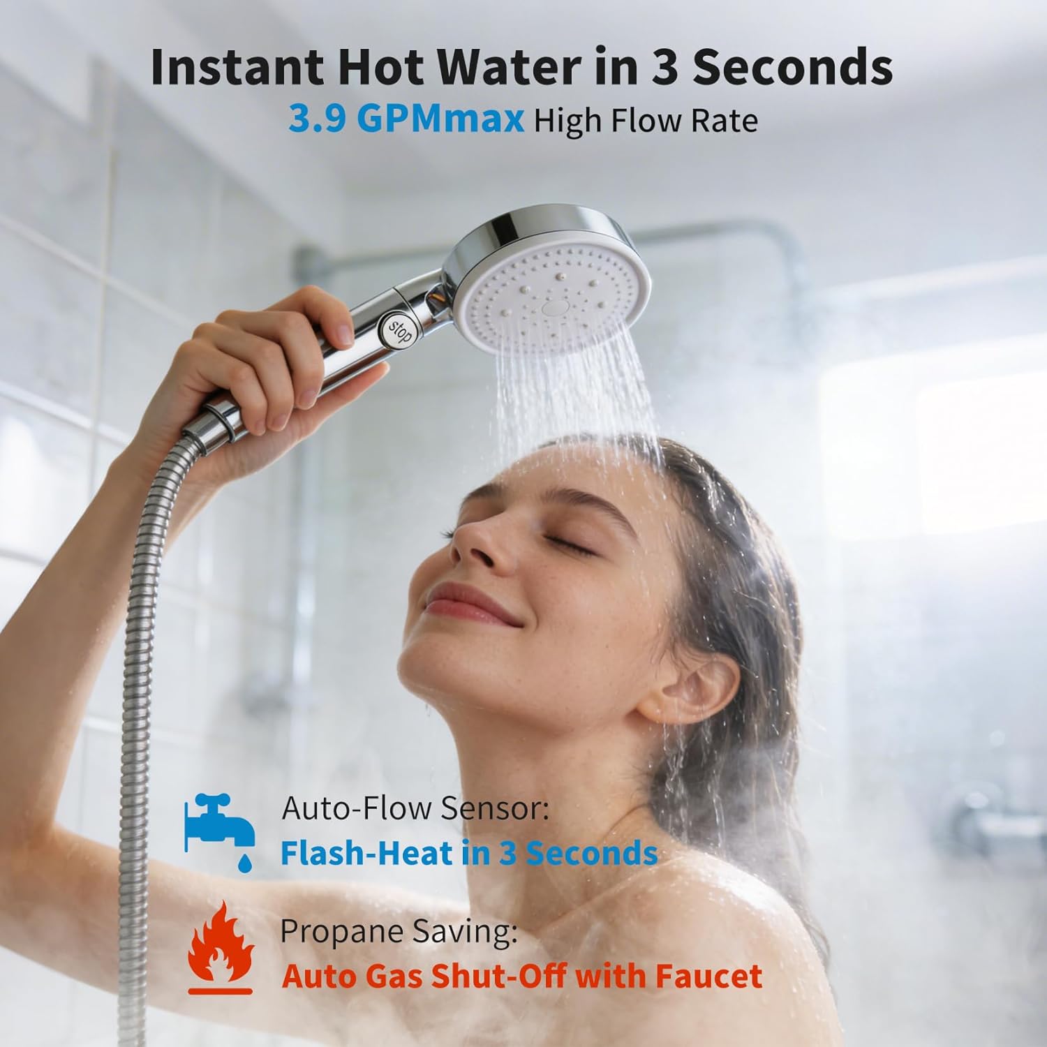 Thumbnail 4 de Xenjum RV Tankless Water Heater (65,000 BTU) with Dual Outlets and Controller for Off-Grid RV Living