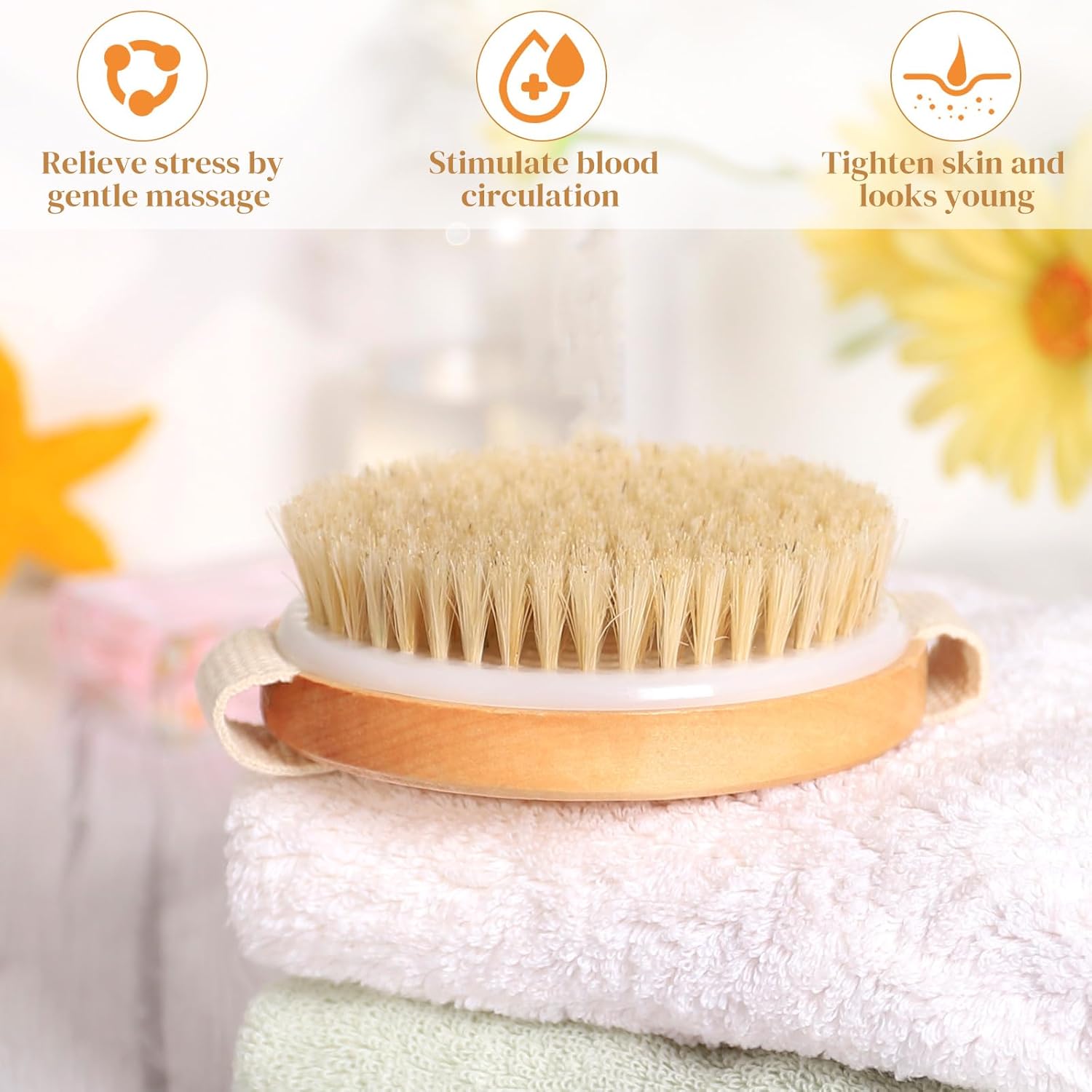 Thumbnail 4 de 2pcs Body Brush set for dry brushing, 10.5cm & 13x6.5cm