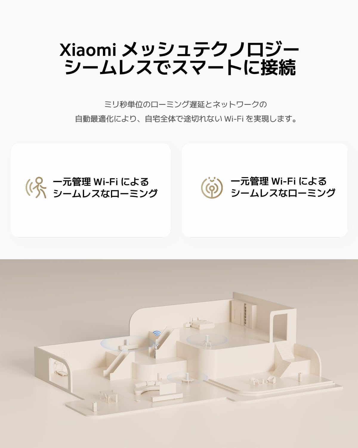 Thumbnail 5 de Xiaomi AX3000 NE（61329）メッシュWi-Fi 6ルーター 2ユニット構成・デュアルバンド・最大3000Mbps