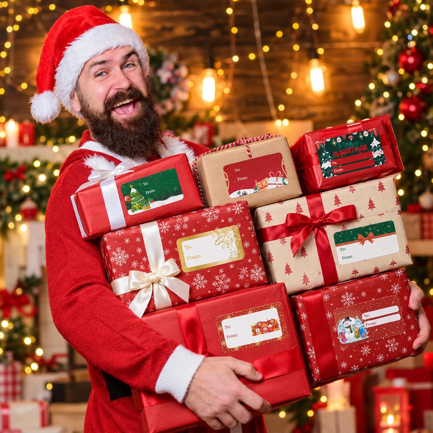 Detalle 2 de Christmas Gift Tags, 108 Stickers
