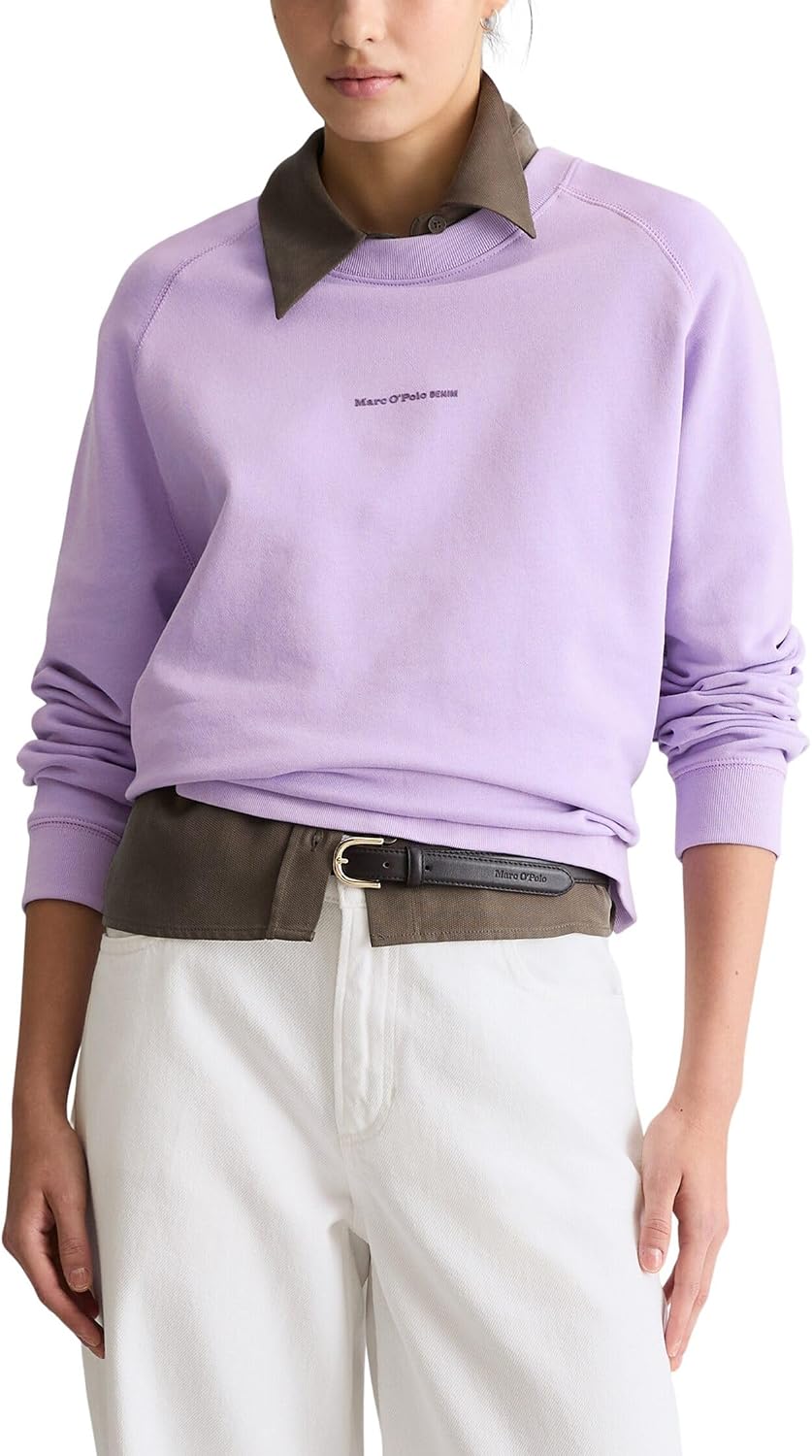 Detalle de Marc O’Polo Denim Damen Sweatshirt aus Bio-Baumwolle mit Raglanärmeln
