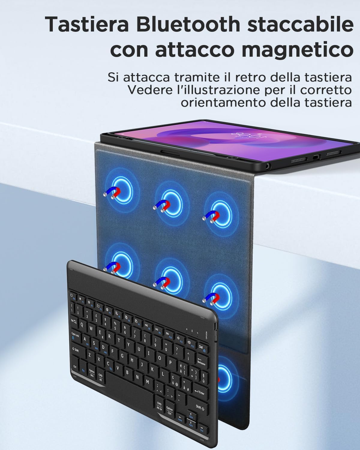 Detalle de EasyAcc Cover per tastiera compatibile con Lenovo Idea Tab 11" (2025) TB-336ZU/TB-336FU con pellicola protettiva e custodia rimovibile