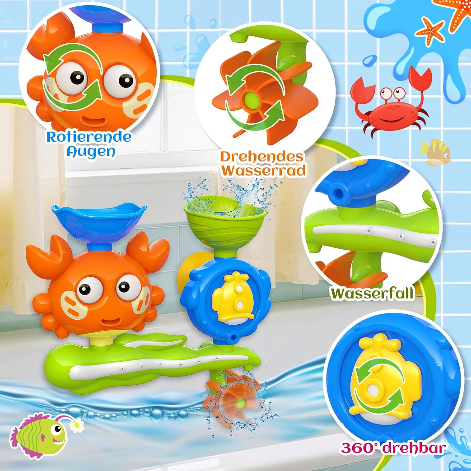 Thumbnail 4 de Bath Toys for Kids: Monkey-Skies Bath Toy with Suction Cup for Safe, Educational Bath Time