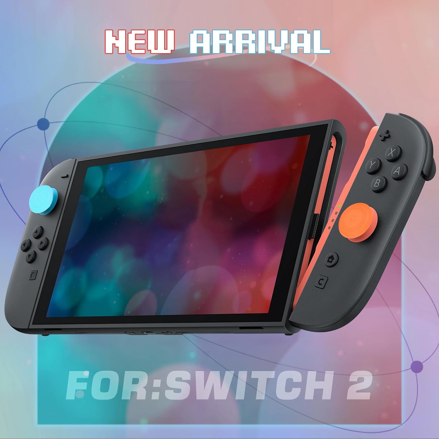 Detalle de DLseego Thumb Grip Caps for Switch 2 (4 Pack) – Silicone Joystick Covers in Blue & Orange