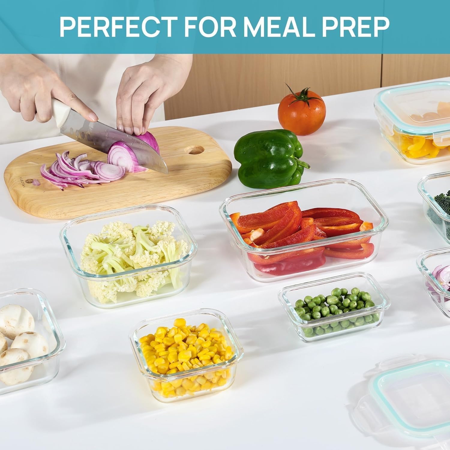 Thumbnail 4 de Vtopmart 8-Pack Glass Food Storage Containers