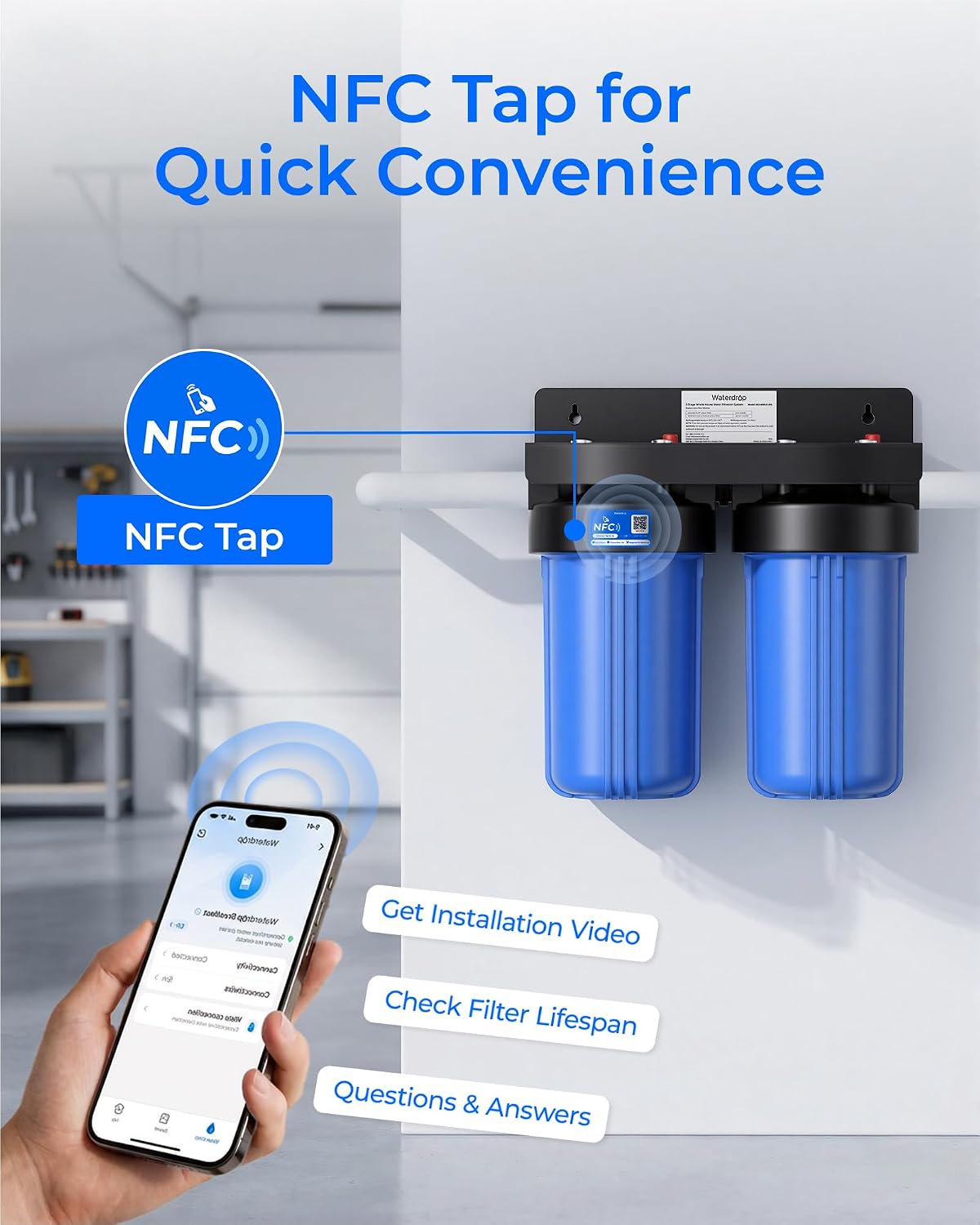 Detalle de Waterdrop WHF21-PG Whole House Water Filter, 5-Micron, 15 GPM
