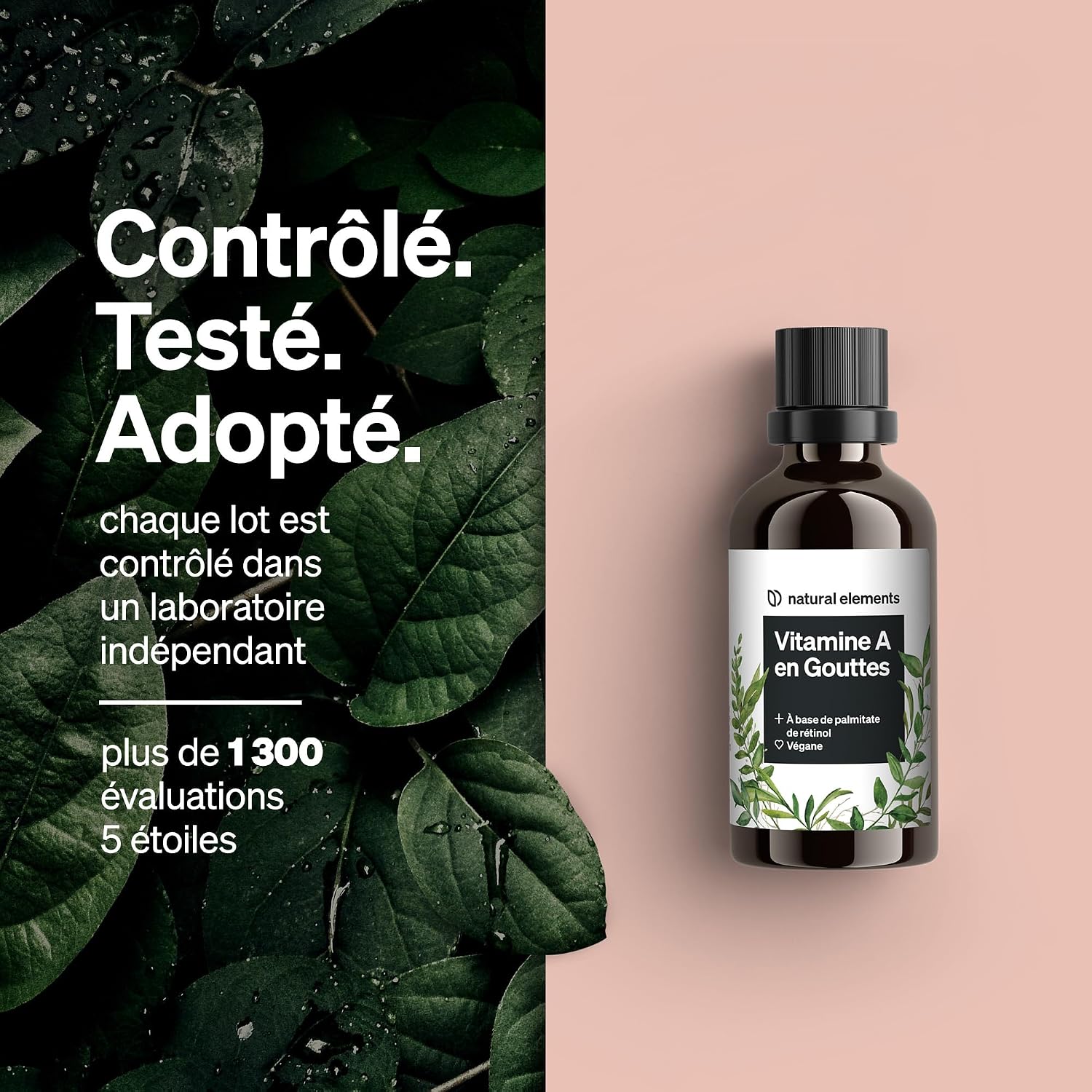 Thumbnail 3 de Vitamine A en gouttes 50 ml (1700 gouttes) au palmitate de rétinol – dissoute dans l’huile de coco MCT, végane