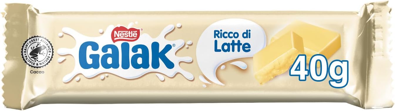 Detalle de GALAK Barretta Cioccolato Bianco 36 x 40 g – Snack goloso e senza glutine