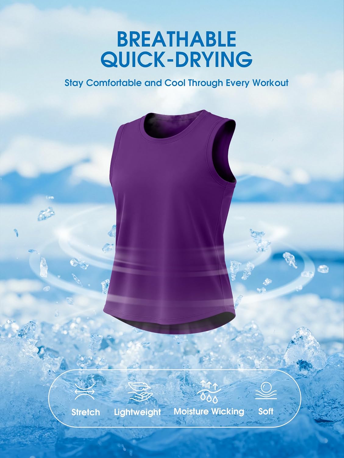Thumbnail 4 de SANTINY Workout Tank Top, Racerback