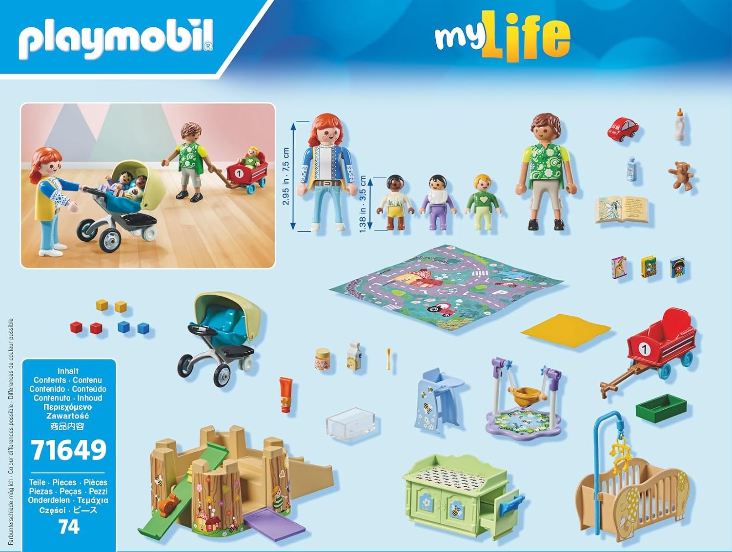 Detalle de PLAYMOBIL MyLife Promo Pack 71649 Krabbelgruppe – 74-teiliges Set für Babys und Kleinkinder ab 4 Jahren