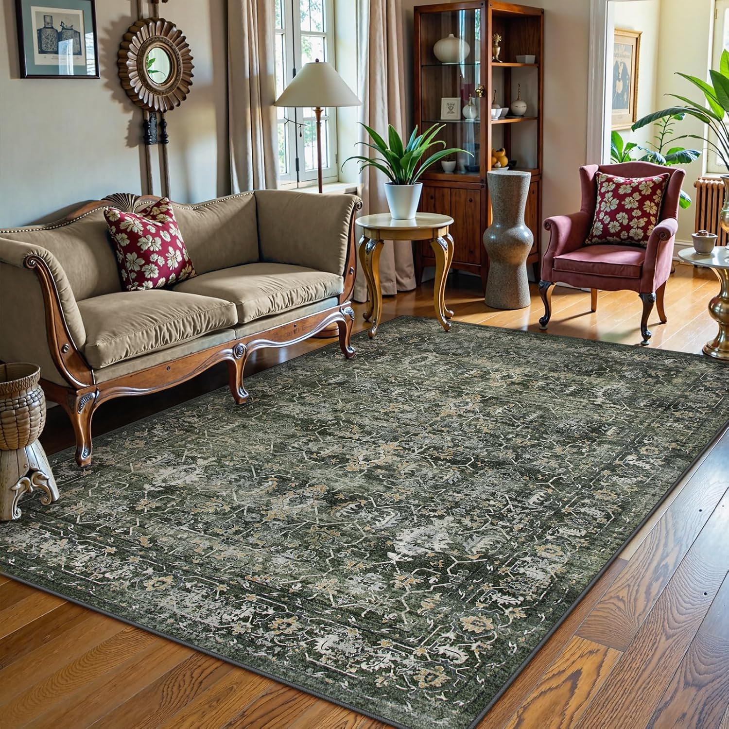 Thumbnail 6 de Lahome Margot Washable 5x7 Green Area Rug