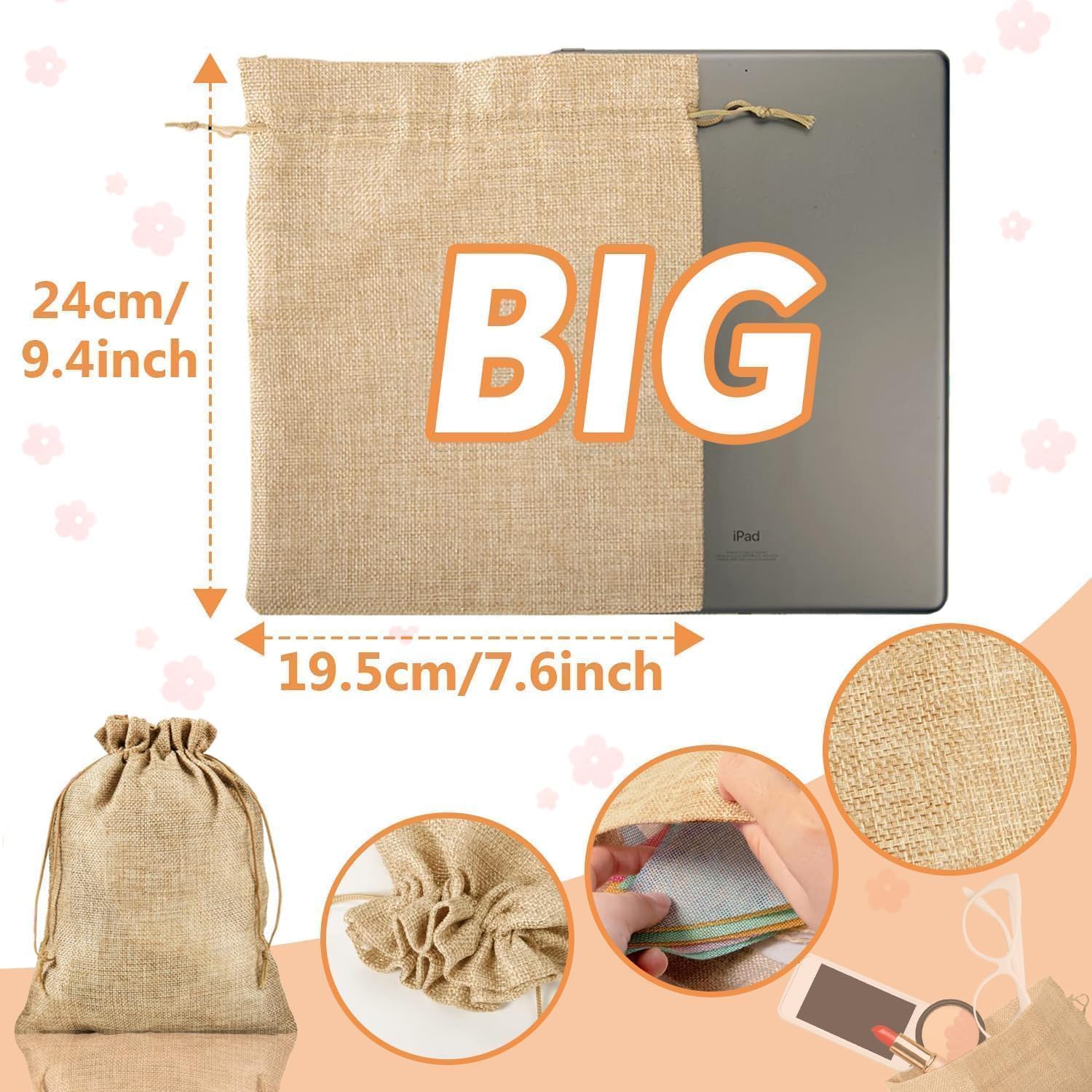 Thumbnail 2 de Alintor 3er Wimpelkette Outdoor wetterfest – 3 Stück Geburtstagsgirlande inkl. Jutesack