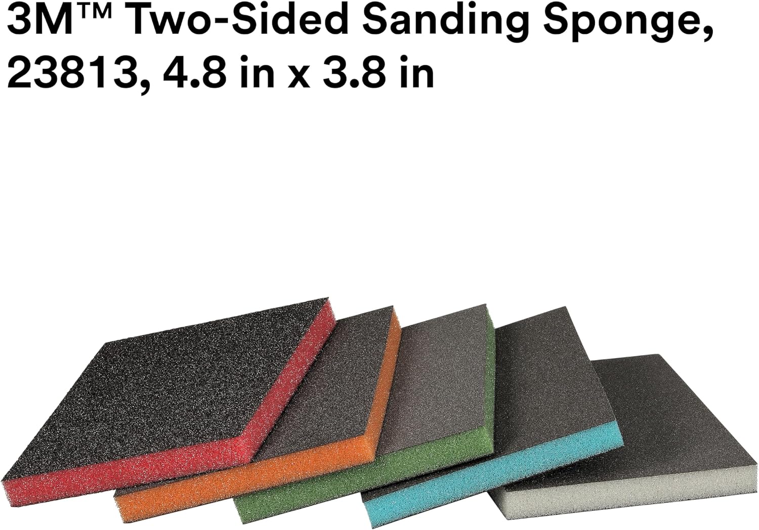 Detalle de 3M 23813 Two-Sided Sanding Sponges, 4.8 x 3.8 in, Assorted, 20-Pack