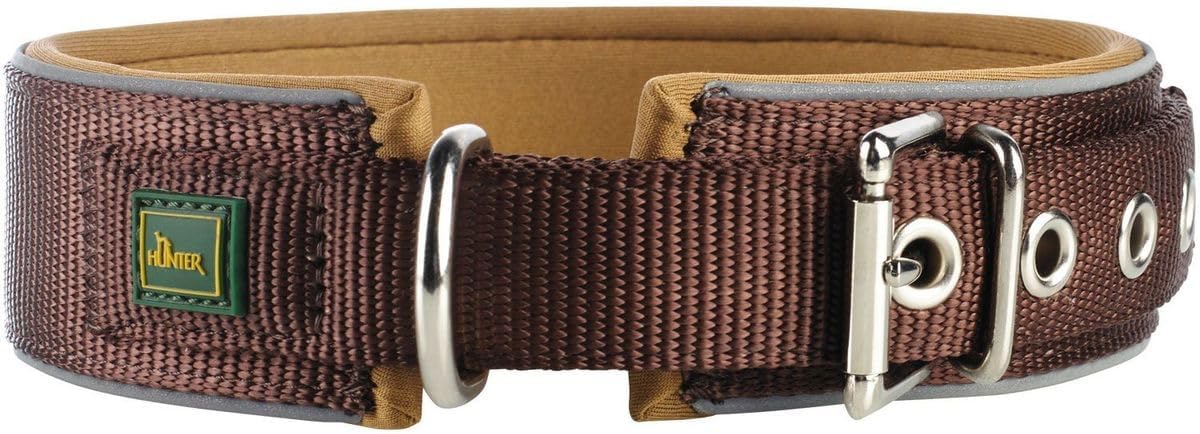 Detalle 2 de HUNTER Hundehalsband NEOPREN Reflect – roter/schwarzer Reflektor mit weicher Polsterung, Breit 4,5 cm, Größe M-L