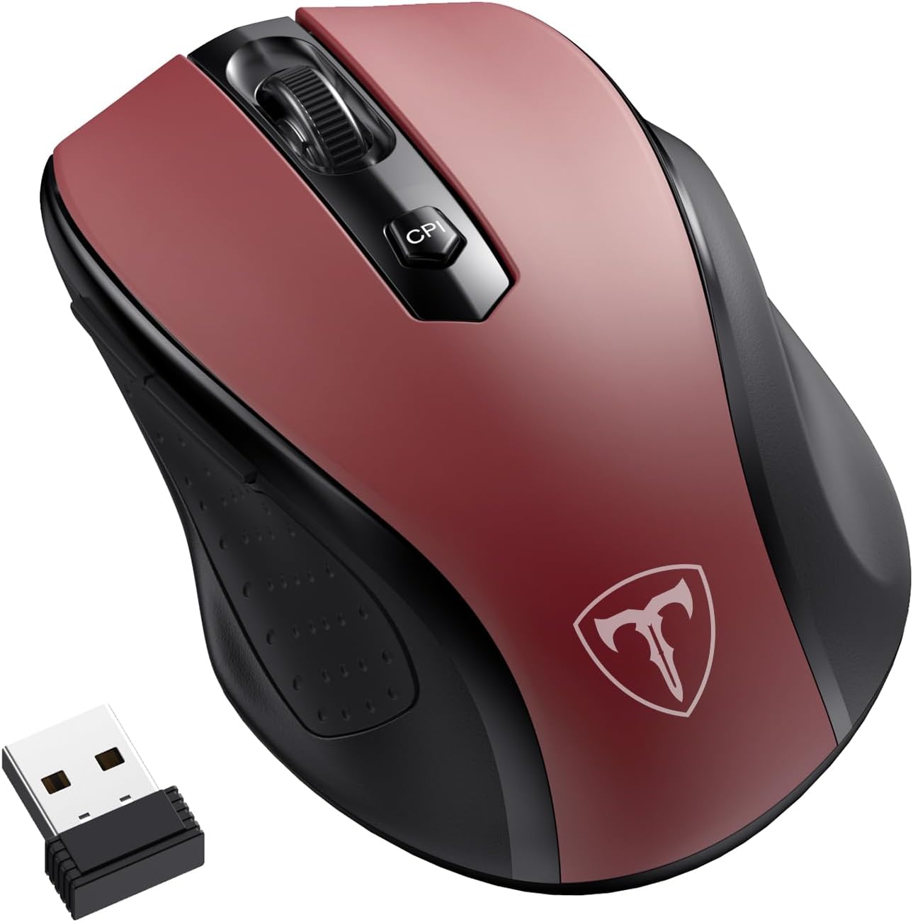 Detalle de LODVIE D-09 Wireless Mouse, Red, 6 Buttons, Adjustable 2400 DPI