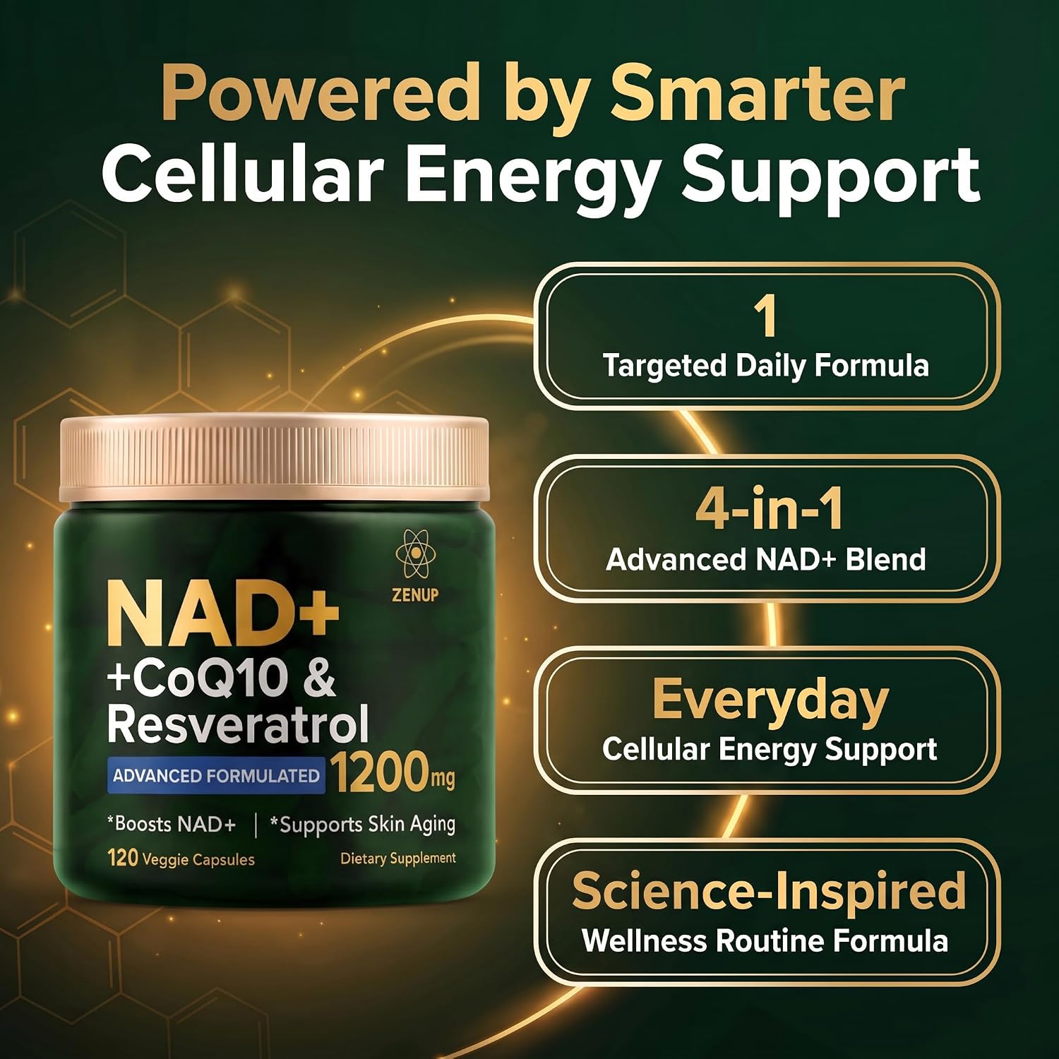 Detalle 2 de ZenUP NAD Supplement, 120 Veggie Capsules