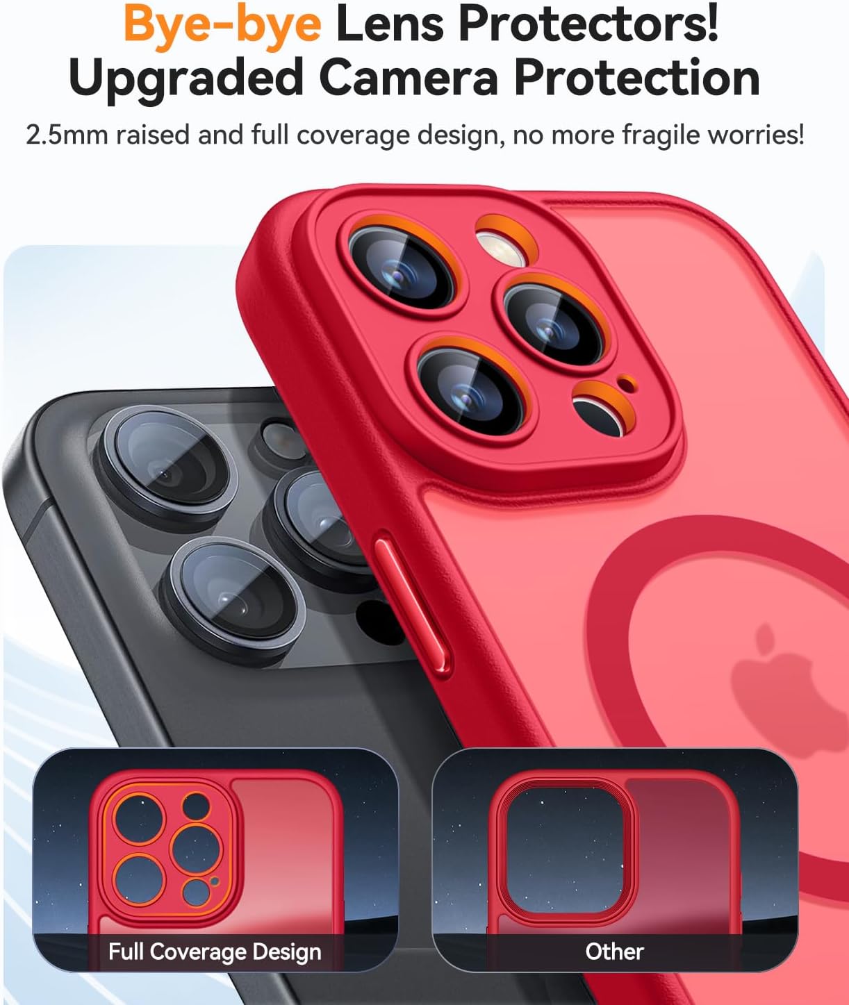 Thumbnail 3 de CANSHN Coque Magnétique pour iPhone 13 Pro Max (6,7 pouces) – Protection complète de la caméra, MagSafe et fini mat translucide Rouge