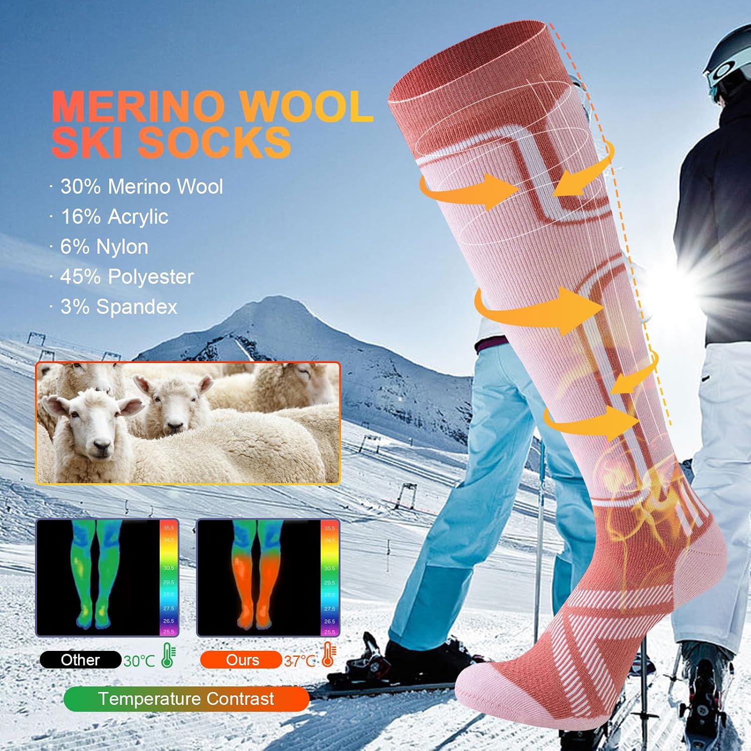 Thumbnail 2 de Cirorld Merino Wool Ski Socks