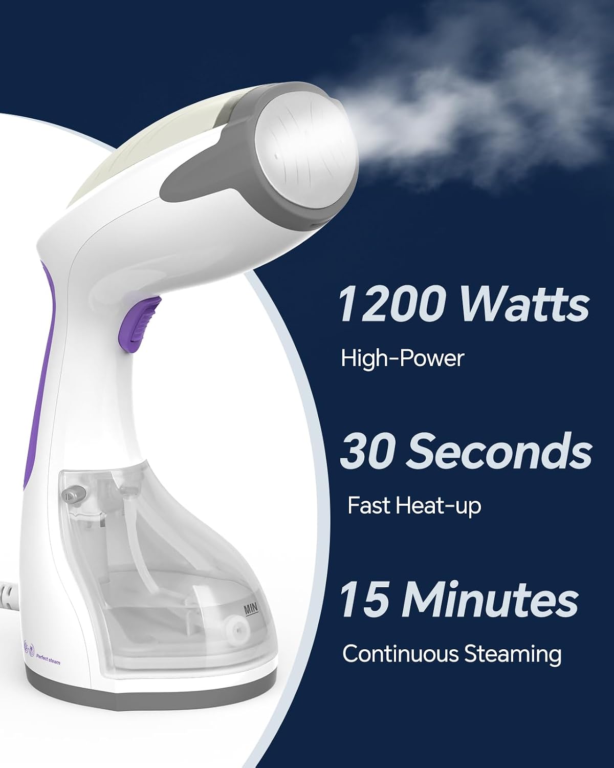 Detalle 2 de BEAUTURAL Steamer 30s heat-up for clothes