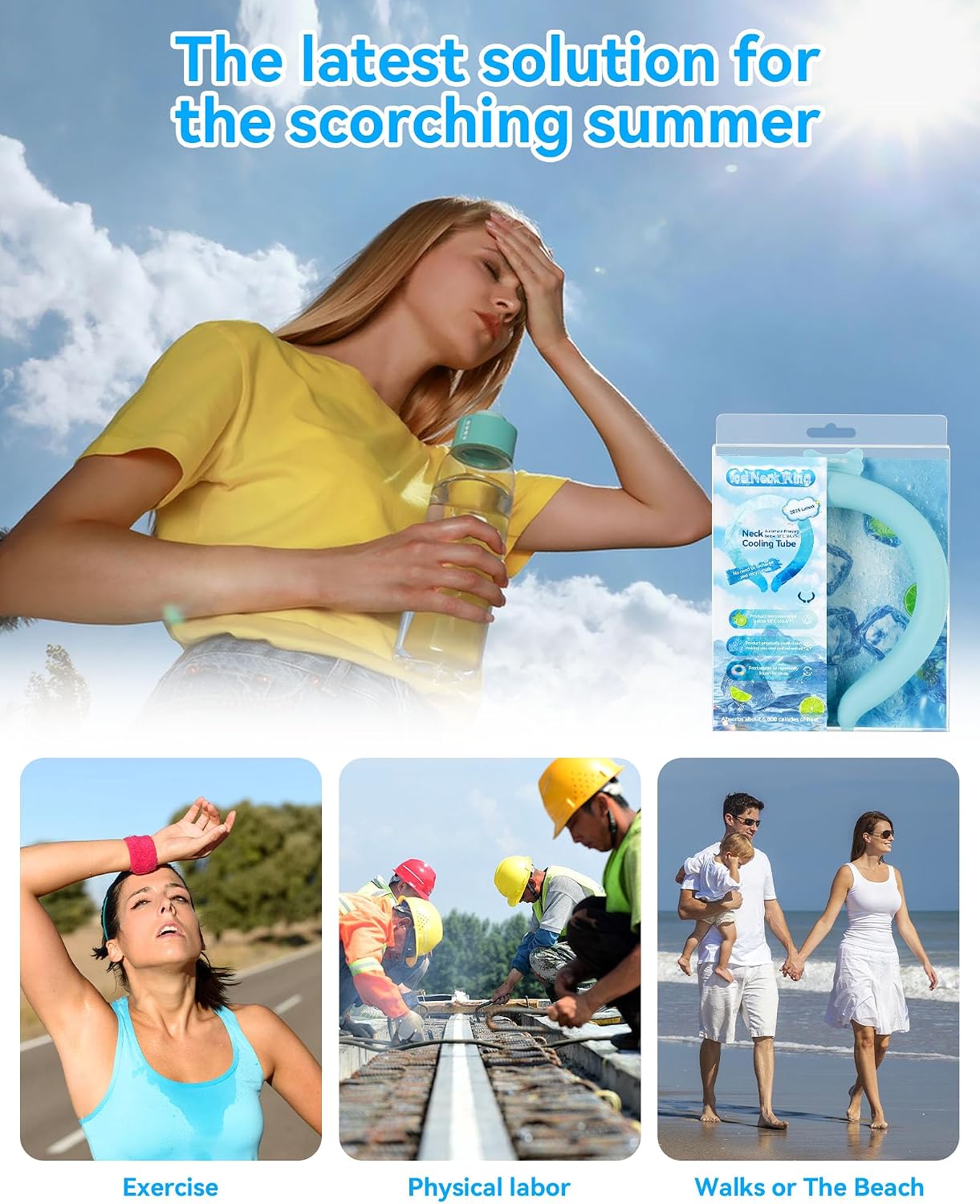 Thumbnail 5 de Neck Cooling Tube Wraps Ice Ring Neck Cooler