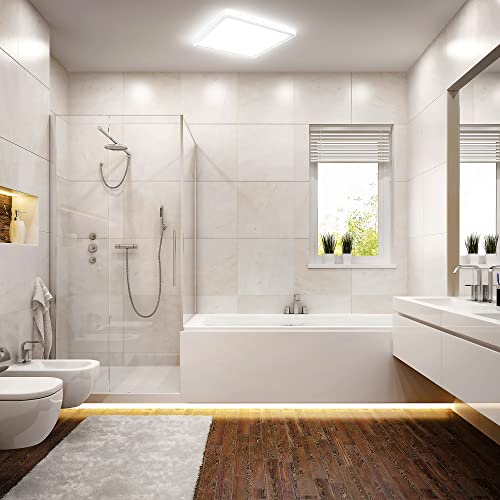 Detalle de B.K.Licht Lámpara de Techo LED Ultraflat para Baño – 18 W, 29x29 cm, 4000 K, 2400 lm