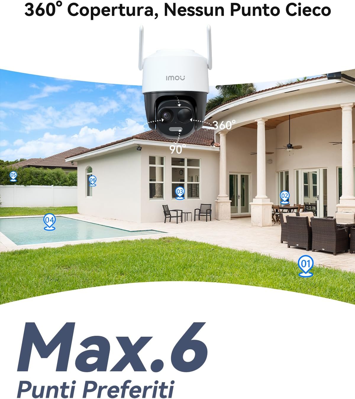 Thumbnail 6 de Imou 2K Telecamera da Esterno WiFi Solare 360° PTZ con batteria da 5000 mAh, PIR/Veicoli e visione notturna a colori