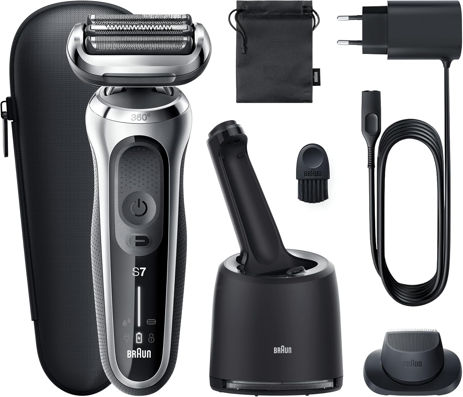 Thumbnail 6 de Braun Series 7 Rasoio Elettrico per Barba con Stazione SmartCare e Rifinitore di Precisione 71-S7200cc