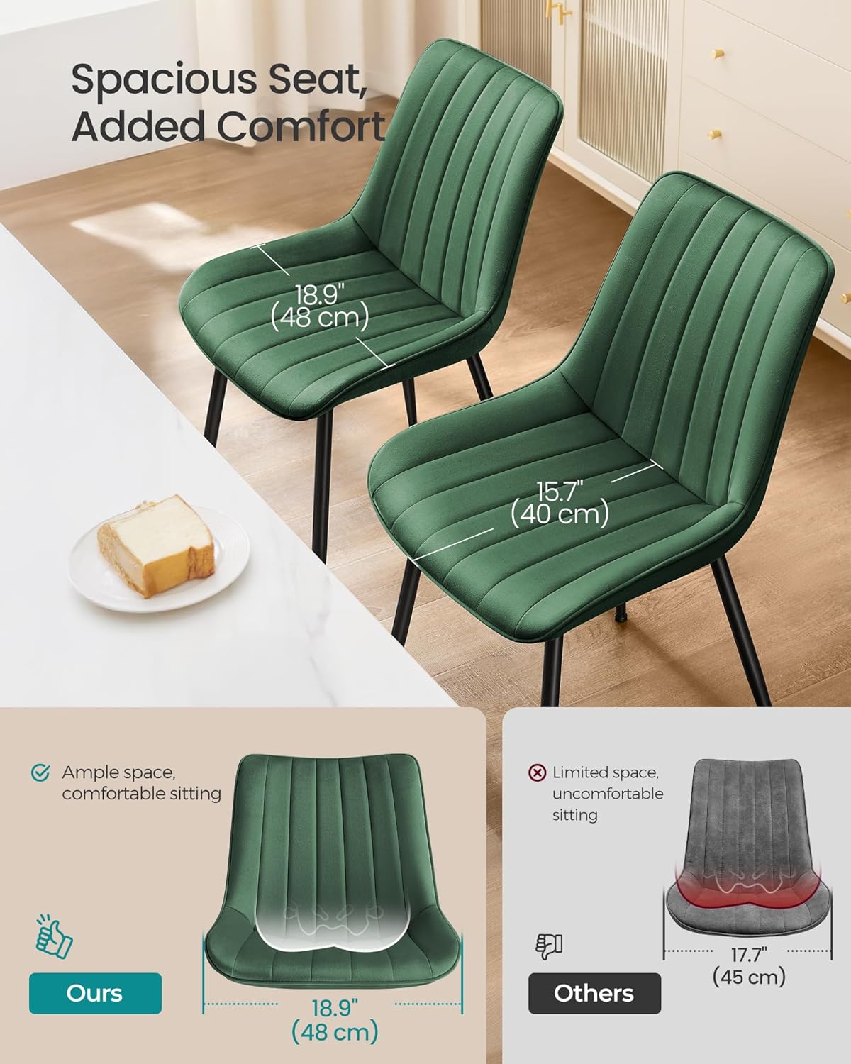 Thumbnail 3 de Songmics LDC090CZ01 dining chairs set of 2
