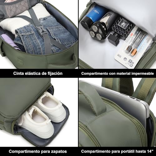 Thumbnail 3 de 1990s Mochila cabina expandible 40x25x25 Verde Militar