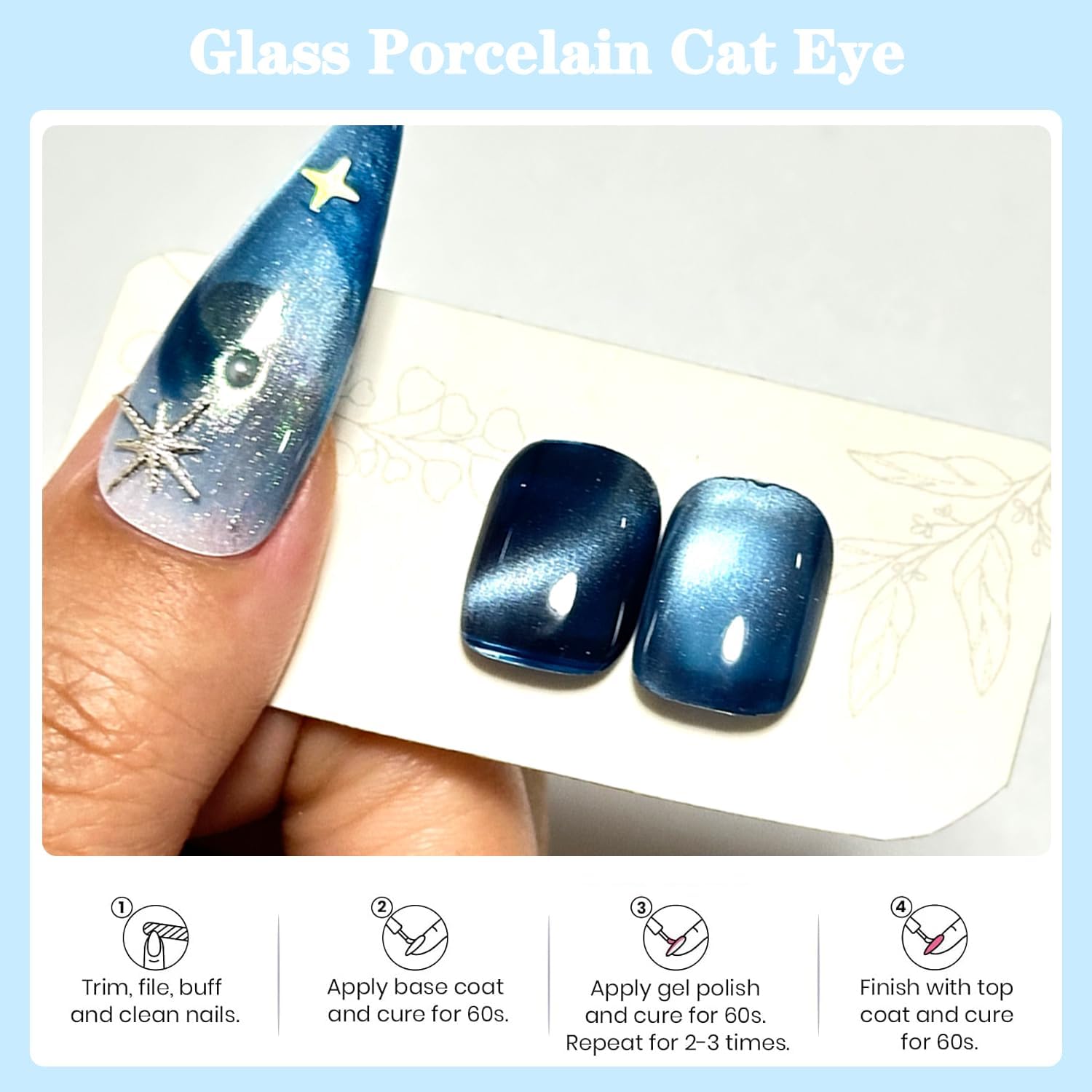Detalle de senvenski MY1-009 Gelei Glas Cat Eye-gelnagellak blauw, 15 ml