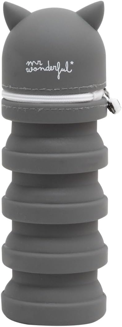 Detalle de Mr. Wonderful - Trousse Extensible Chat en silicone, fermeture éclair