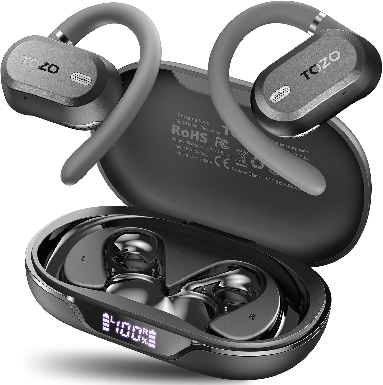 Detalle de TOZO OpenWear cuffie Bluetooth con ENC