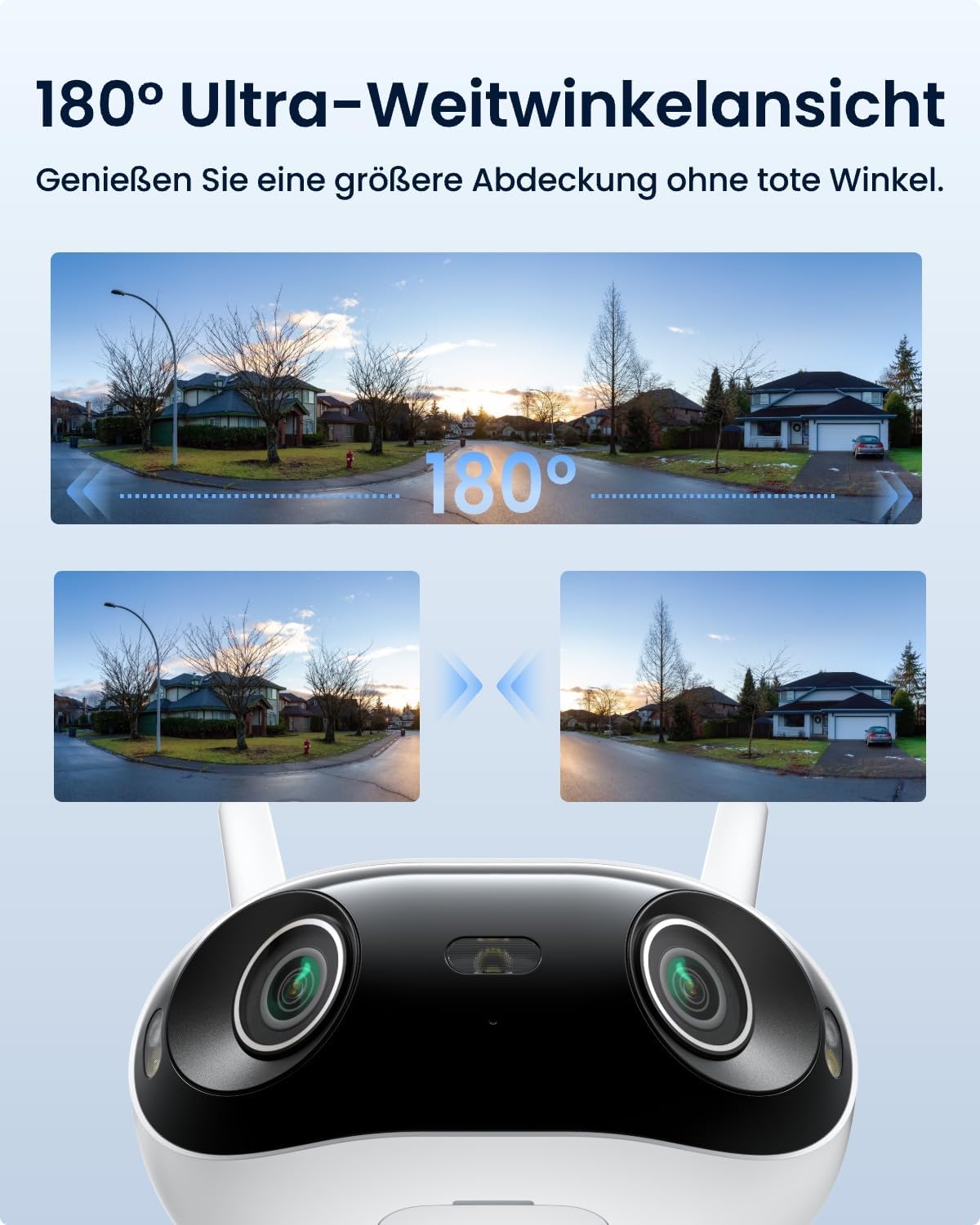 Detalle 2 de Reolink 4K Wi‑Fi 6 Außenkamera (Elite WiFi) mit 180° Panoramablick und Farbnachtsicht