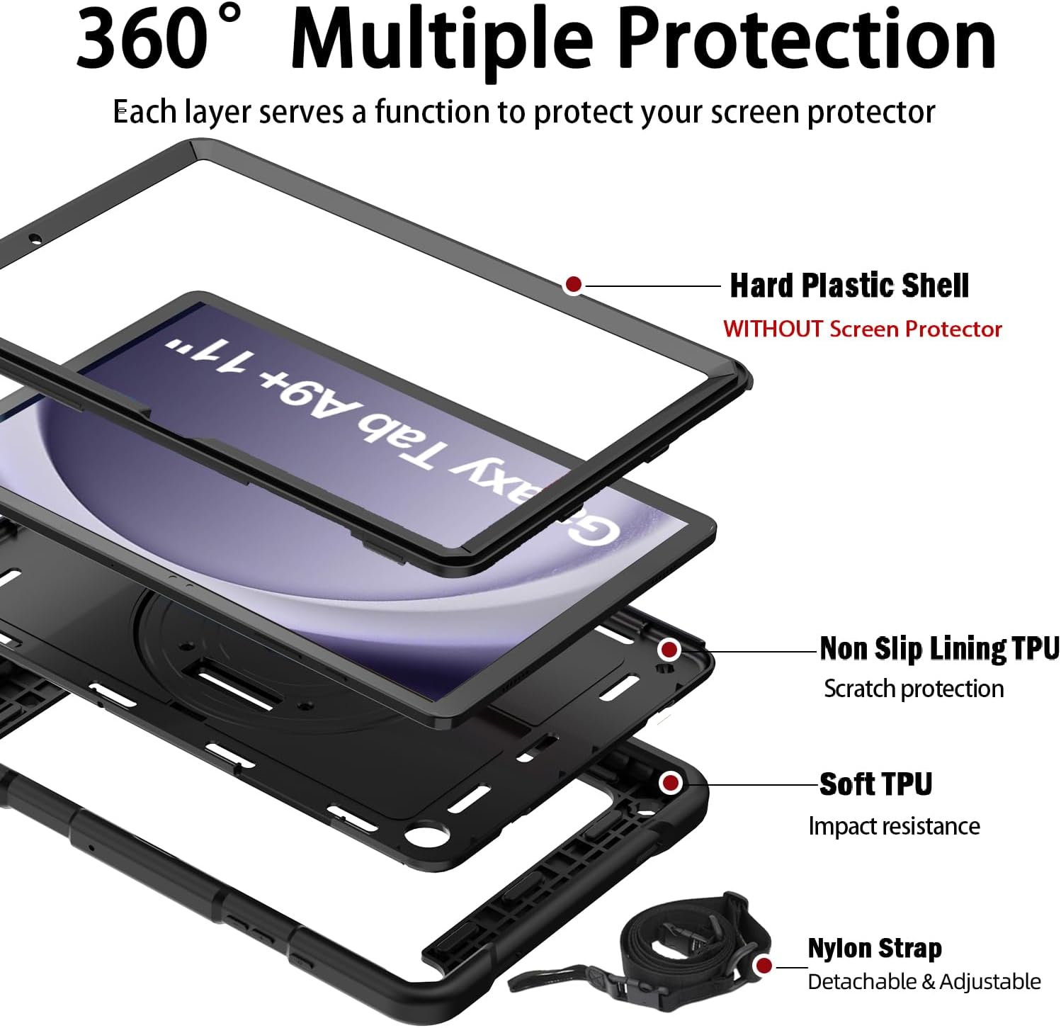 Detalle de Samsung Galaxy Tab A9+ Case 11" shockproof with strap