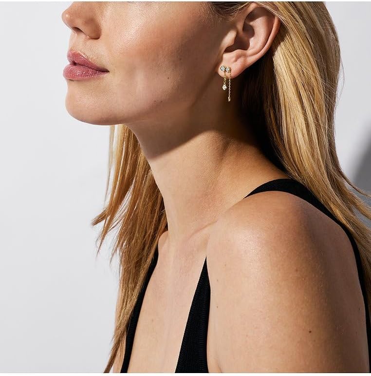 Thumbnail 2 de Michael Kors orecchini da donna in metallo dorato con pietre semi-preziose e chiusura a perno
