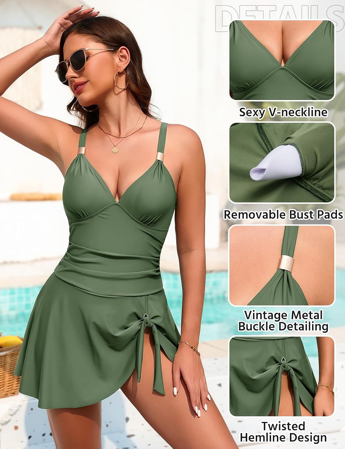 Detalle 2 de Nadeer Maillot 1 pièce à encolure V profonde