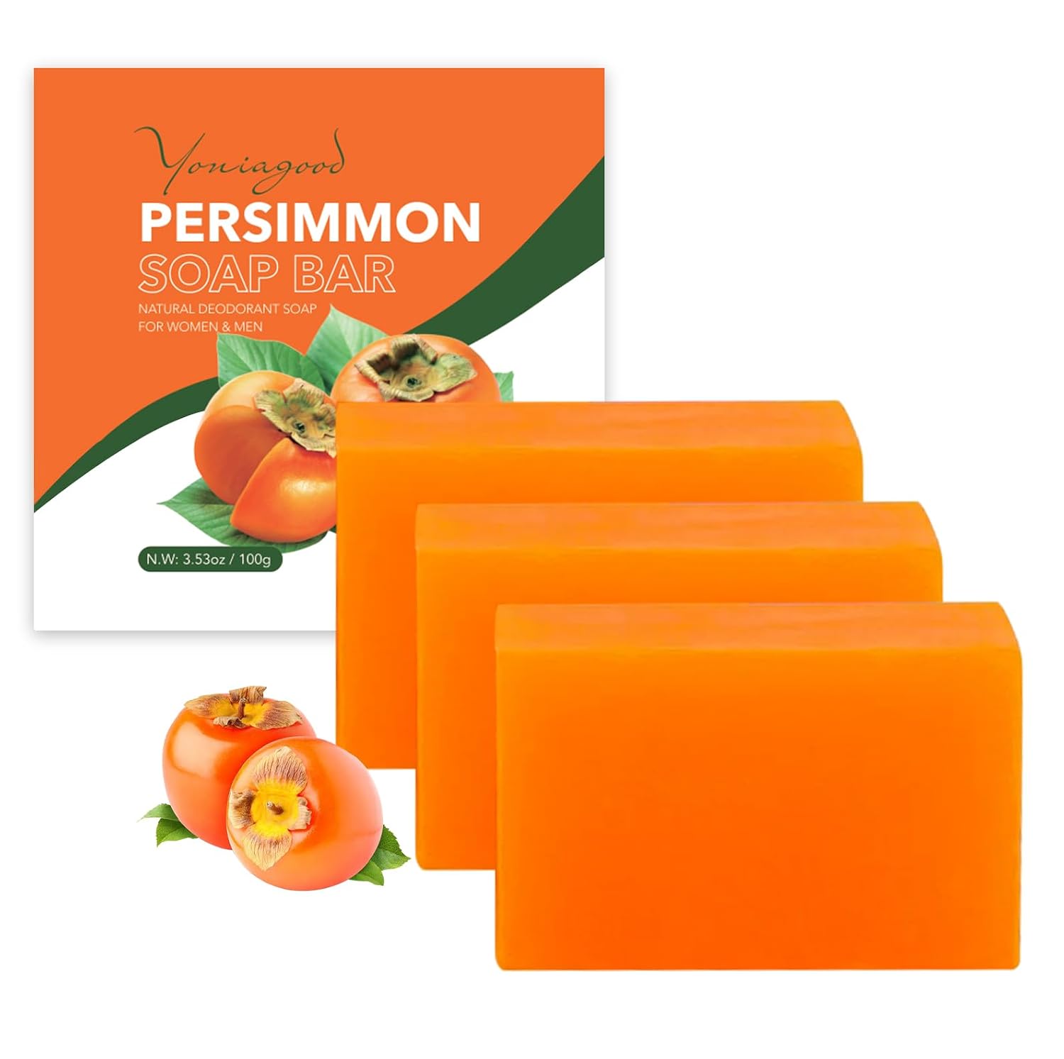 Detalle de yoniaGOOD Persimmon Deodorant Soap Bar 3 PCS