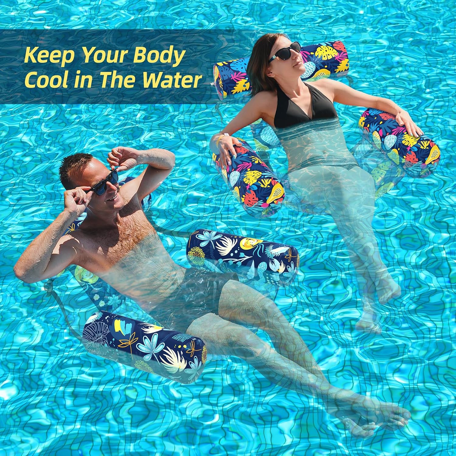 Detalle de Sunikko X Pool Floats Adult 2 Packs: Heavy-Duty Hammock-Style Pool Loungers